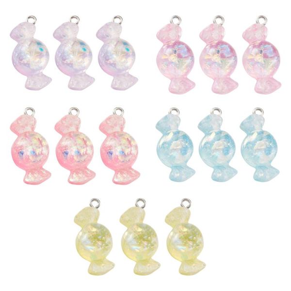 

charms 30pcs/set mixed color resin candy shape pendant for necklace bracelet earrings jewelry making diy findings 27x13x11mm, Bronze;silver