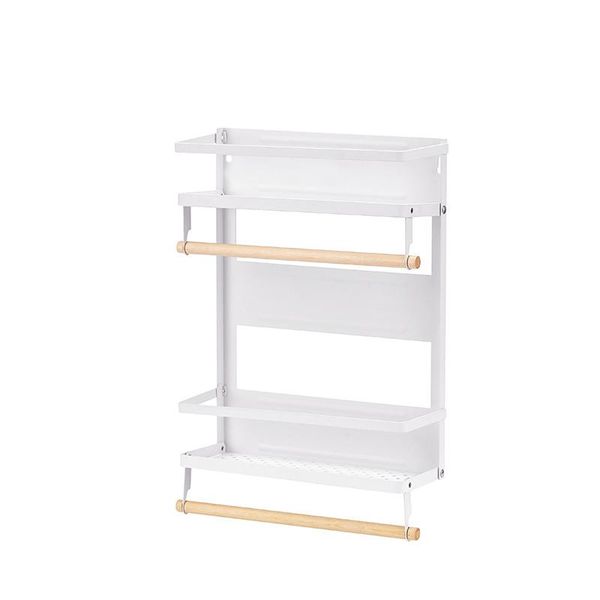

tier kitchen magnetic refrigerator storage rack fridge organizer hanging shelf space-saving hooks & rails