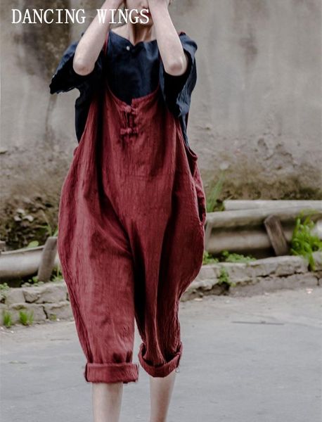 

women's jumpsuits & rompers vintage solid 2021 cotton linen loose summer women casual sleeveless jumpsuit bib overalls, Black;white