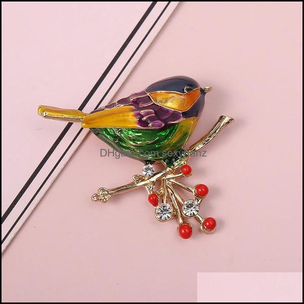 

pins, brooches jewelry creative design mticolor bird brooch pins enamel ainmal hummingbird gift pyrrha drop delivery 2021 sguon, Gray