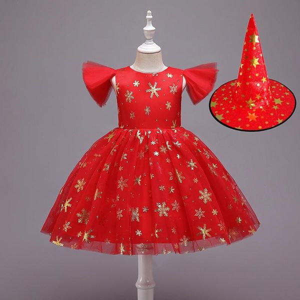 

girl's dresses girl dress cosplay witch costume kid girls clothes party princess vestidos 5 6 7 8 year birthday christmas, Red;yellow