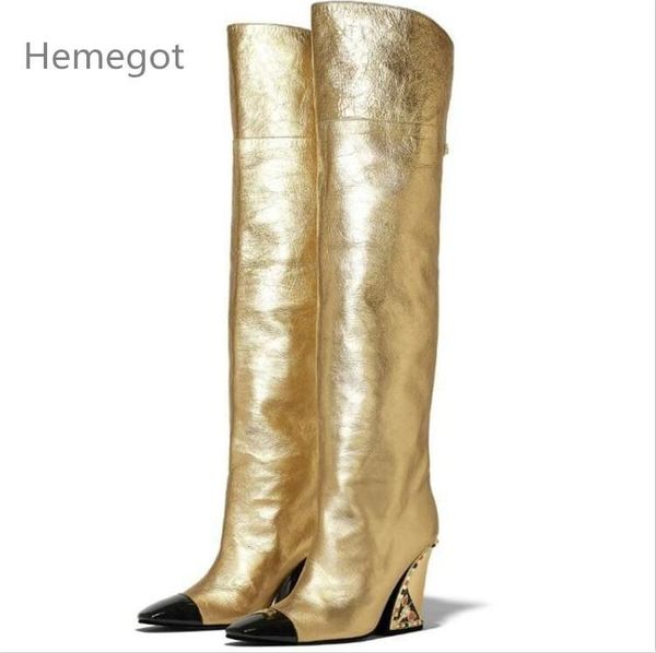 

boots big size thigh high women winter shoes over the knee botas mujer heels bota feminina catwalk botines 2021, Black