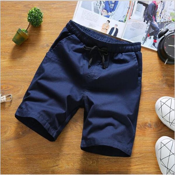 

large summer men's shorts size casual slim solid color short, White;black