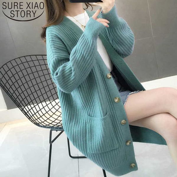 

women sweater autumn/winter fashion cardigans long sleeve button casual solid cardigan 5784 210528, White