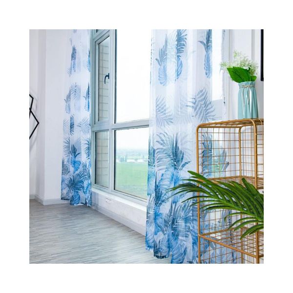 

curtain & drapes leaves print window tulle curtains organza voile for living room bedroom home decor
