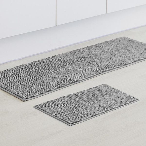 

bath mats chenille carpet black rug doormat bathroom water-absorbing shower mat non-slip thickened kitchen