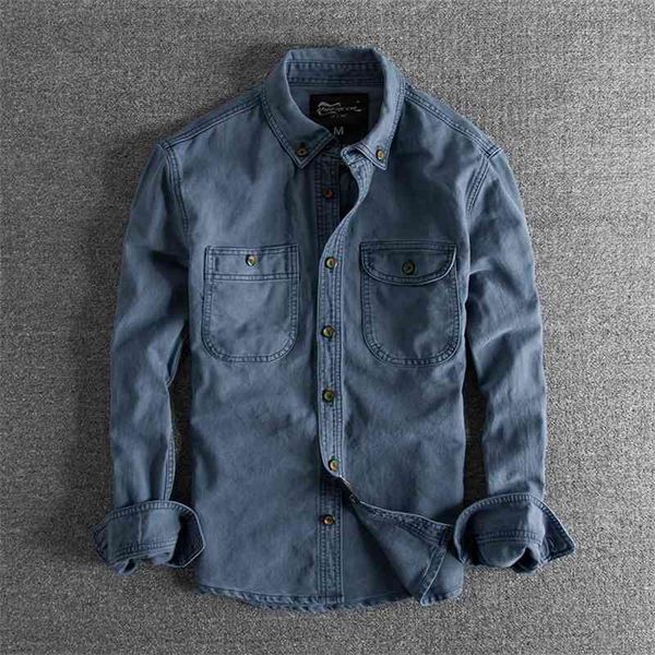 

8009 autumn and winter wash make old slim men's long sleeve shirt coat, White;black