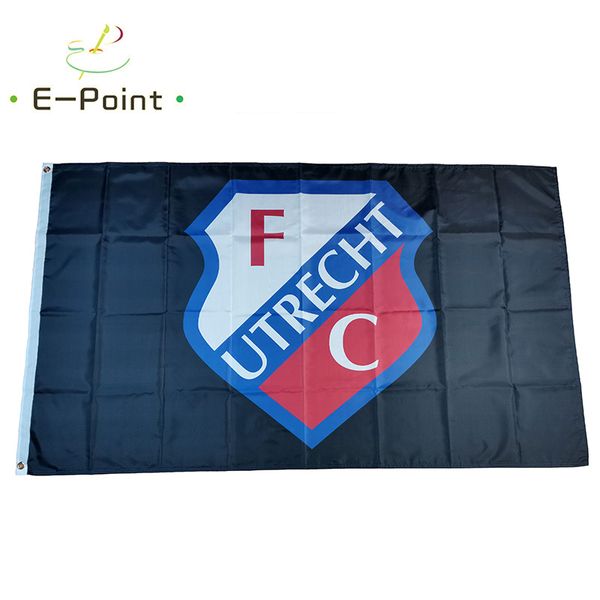 Флаг Нидерланды Футбольный клуб Utrecht FC Black 3 * 5FT (90см * 150см) Полиэстер Флаги Баннер Украшение Летающие Главная Сад Праздничные подарки