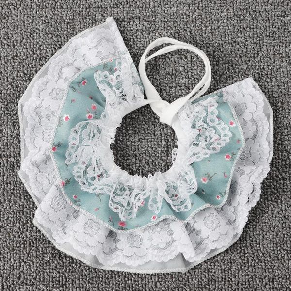 

dog collars & leashes lace collar multi-layer lovely floral fashion korean pet cat multilayer bibs puppy kitten scarf neckerchief