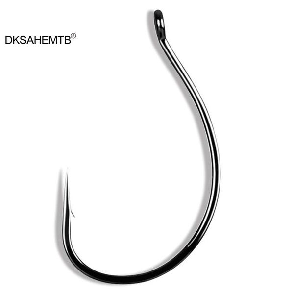 

fishing hooks 20 pcs lure wacky high-carbon steel worm offset barbed with holes for all waters 1#-3# 1/0# 2/0# mj