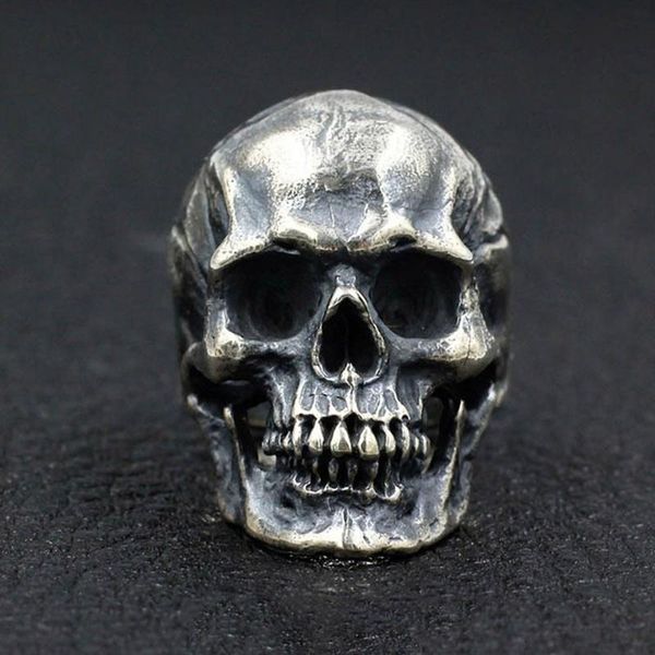 

cluster rings men's skull ring gothic, Golden;silver