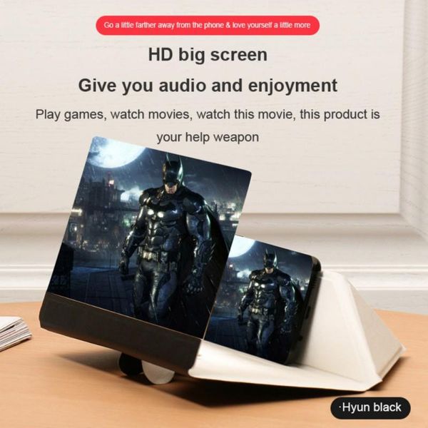 

cell phone mounts & holders 8 inch screen magnifier 3d smartphone movie video magnifying foldable leather mobile