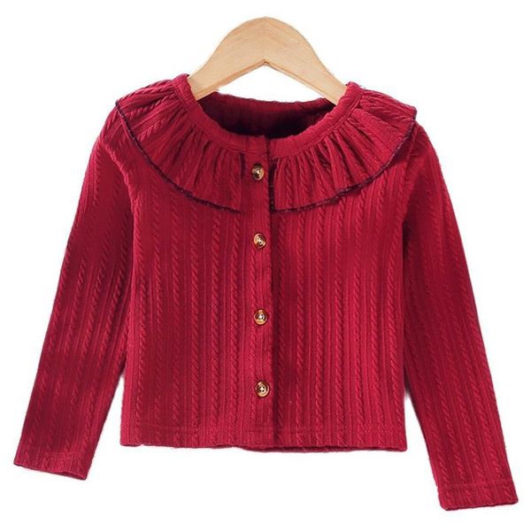 

jackets autumn girls cardigan jacket baby clothing 2021 europe and america doll collar girl long sleeve knitted coat kids outerwear, Blue;gray