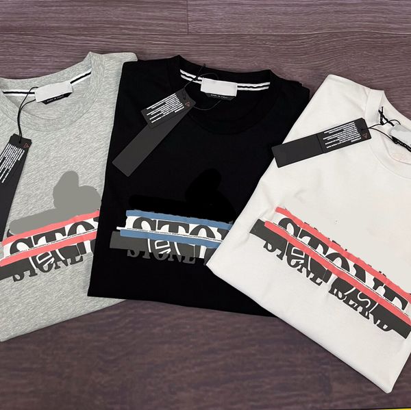 

2022 new toney men's t-shirt cotton women's summer stone letter print designer fashion brand men's casual island luxury cloth, White;black