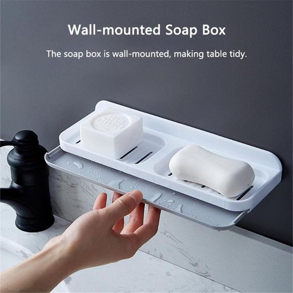 

bathroom storage & organization soap dishes drain sponge holder organizer wall mounted rack box hanging shelf