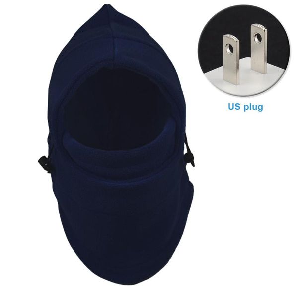 

cycling caps & masks winter multifunctional windproof keep warm electric heating cap protective artificial fleece portable outdoor adjustabl, Black
