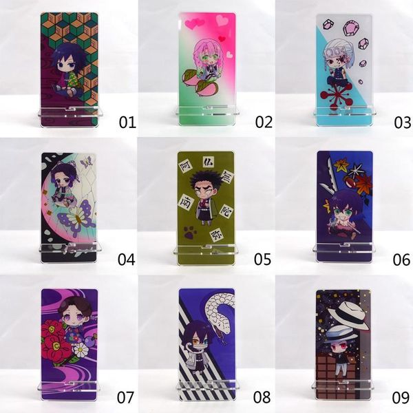

1pcs anime demon slayer kimetsu no yaiba phone holder manga figures printed acylic desk stand cell mounts & holders