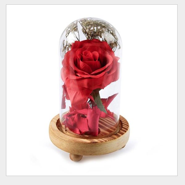 

decorative flowers & wreaths led night light rose in glass wishing bottle lamp christmas decorations valentine's day gift artificial