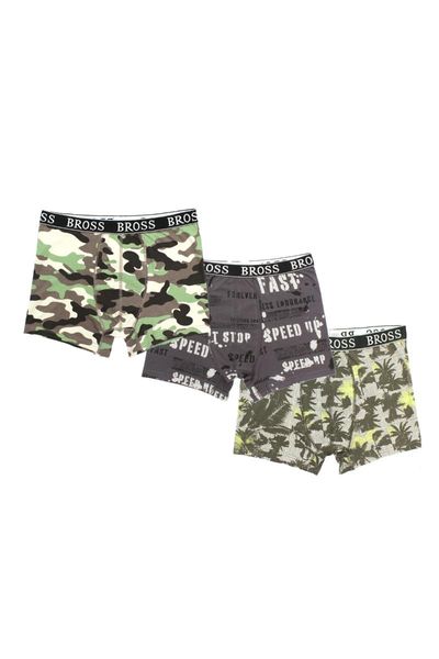 

underpants bross 3-pack mix patterned mens boxer, Black;white