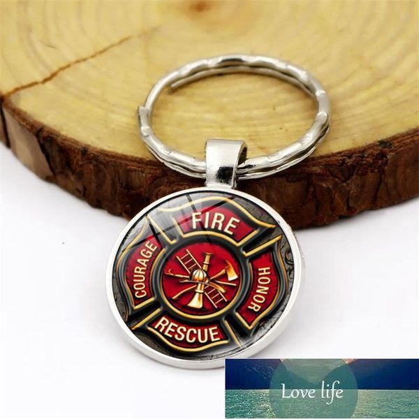 

wg 1pc firefighter logo time gem&stone keychain keyring pendant metal keyring accessories creative gift for men jewellry factory price exper, Silver