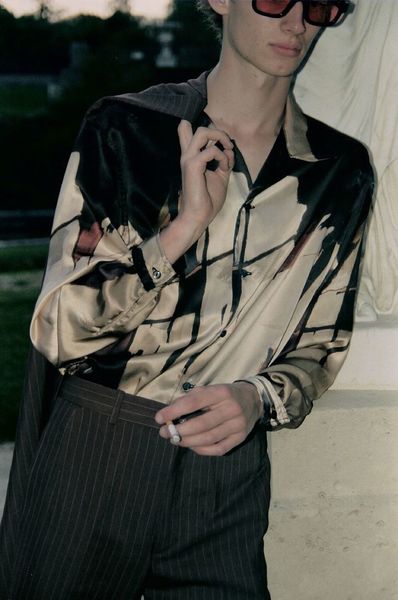 

single product vanishes piece british style erd melancholy rich second generation abstract art oil painting long sleeve shirt c4bb, White;black
