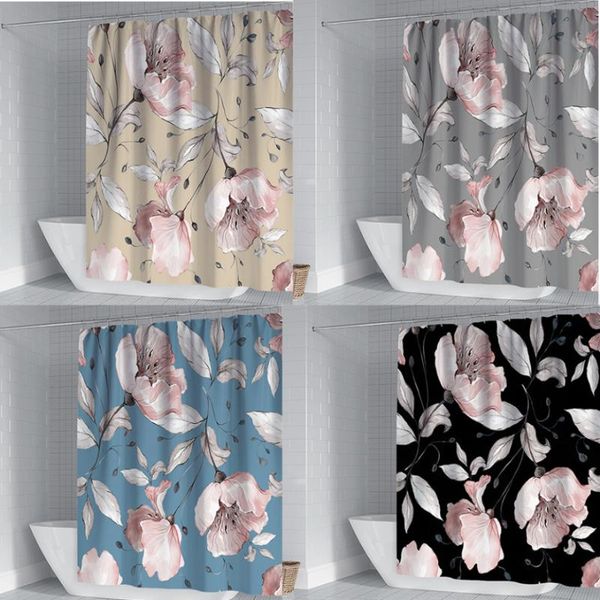 

shower curtains retro flower multi-color series sanitary partition curtain digital printing