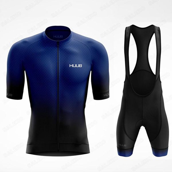 

racing sets huub cycling jersey set 2021 pro team men's bike clothes summer bicycle clothing maillot conjunto ropa ciclismo, Black;blue