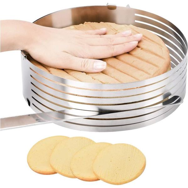 

16-20cm adjustable stainless steel cake slicer mold bakeware cutter ring baking tools bread layered tool & pastry