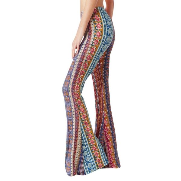 

women's pants & capris ostrich high waist loose wide leg flared bell bottom flroal long flare leggings autumn trousers club t22, Black;white
