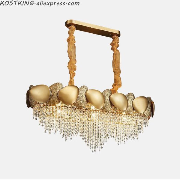 

modern luxury crystal chandelier living room dining bedroom model rectangle gold led light designer chandeliers