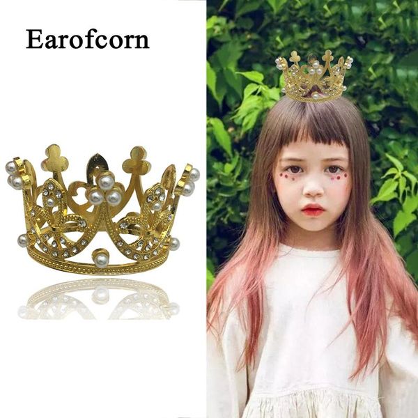 

hair clips & barrettes earofcorn crown cake hat set children birthday party decoration, Golden;silver