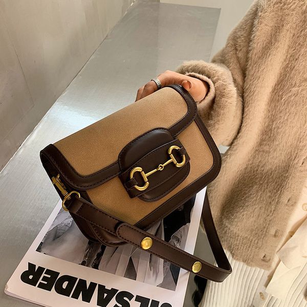

70% off luxury design handbag this year's popular saddle medieval underarm 2021 new fashion one shoulder messenger bag frosted women&#0