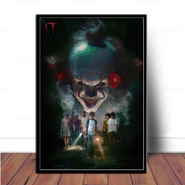 

paintings poster it horror movie stephen king pennywise posters and prints canvas painting wall art picture for living room home decor