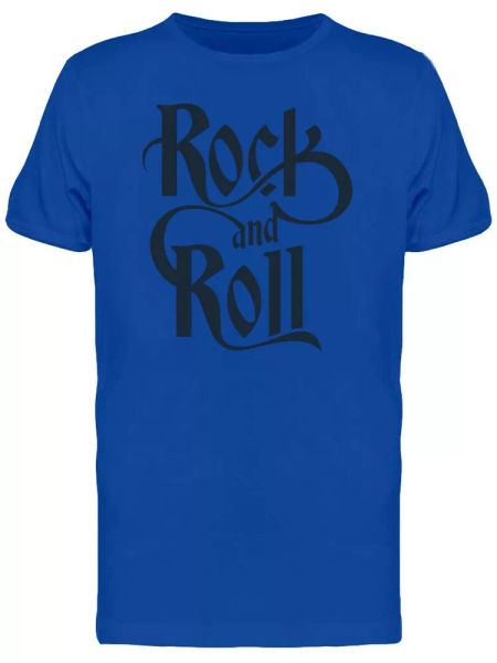 

rock and roll black lettering men's tee -image by shutterstock, White;black