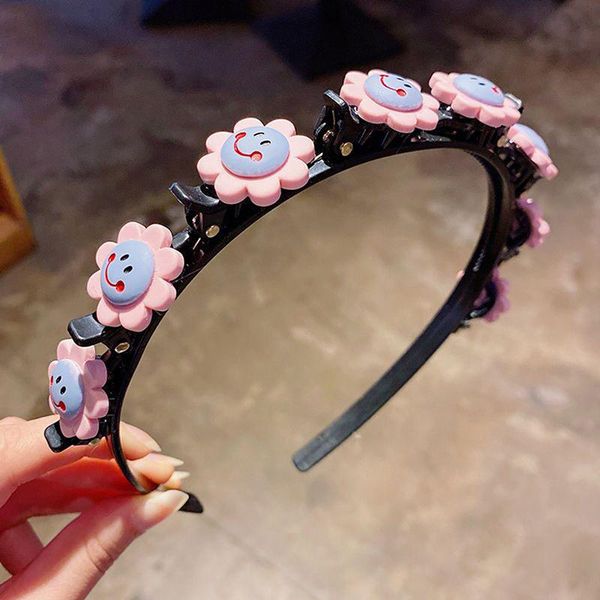 

hair accessories 2021 cute girl flower double bangs hairstyle fixed braided hairbands kids sweet princess ornament hairpin, Slivery;white