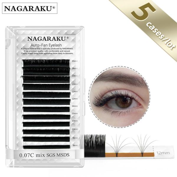 

false eyelashes nagaraku 5 cases easy fanning volume eyelash extension fast make fans bloom individual mink lashes