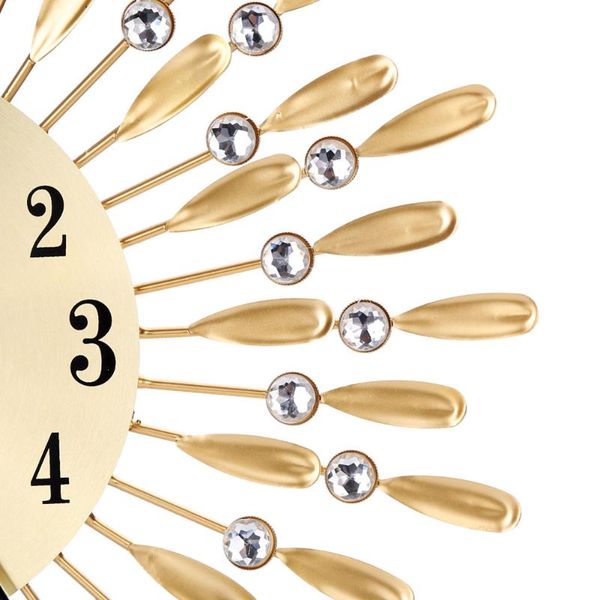 

large wall clock crystal sun modern style silent clocks for living room office home decoration xkw
