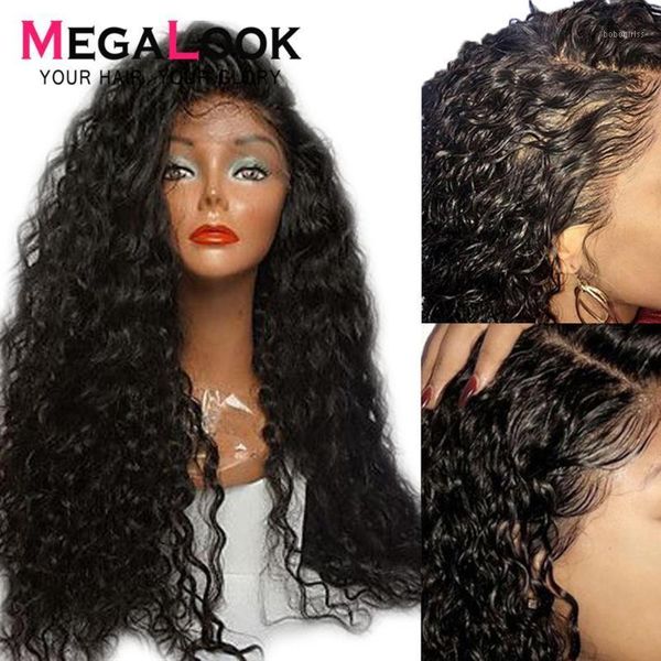 

water wave wig lace front human hair closure 150 brown4x4 13x4 frot wigs remy brazilian closure1, Black;brown
