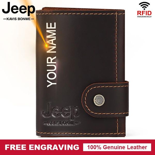 

card holders 2021 bussiness holder wallet men cow leather metal rfid aluminium bag portable bank cardholder case with coin purse, Brown;gray