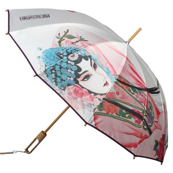 

umbrellas creative wooden luxury umbrella fashion sun rain folding large uv-protection vintage black coating u5b