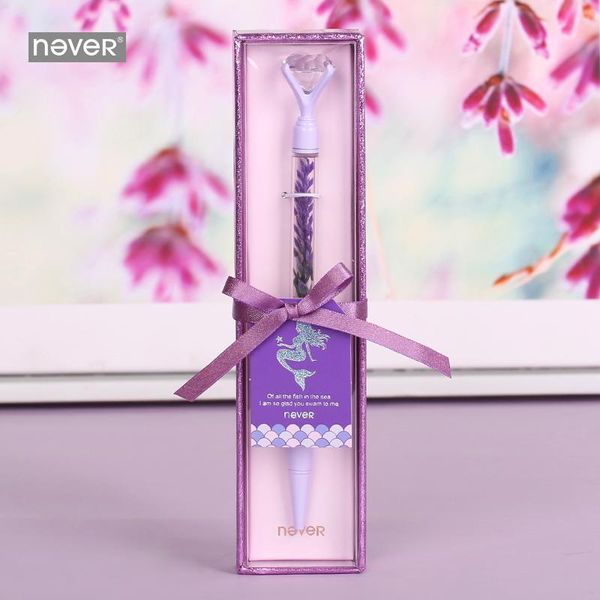

ballpoint pens never mermaid series pen luxury purple lavender gem 0.7mm rollerball office & school supplies gift stationery, Blue;orange