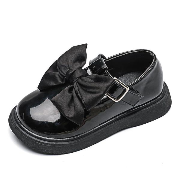 

flat shoes bow girl leather dress dance spring casual for children flats kids princess patent school, Black;grey