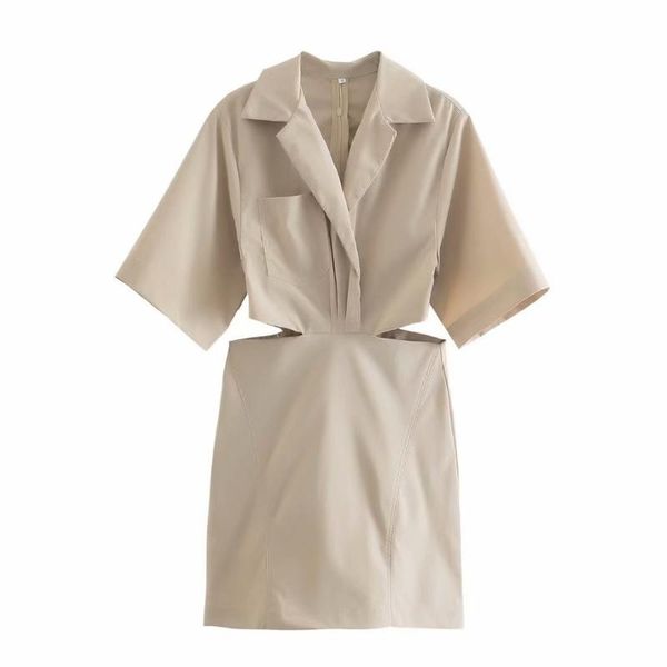

casual dresses summer cut out short woman pocket sleeve mini ruched dress chic back zip ladies, Black;gray