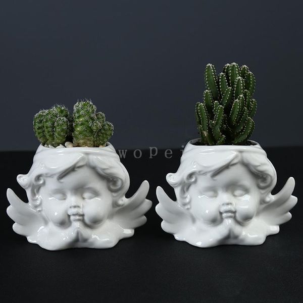 

vases ceramic angel boy flower living room decoration plant pots decorative figure statue flowers vase nordic home decor