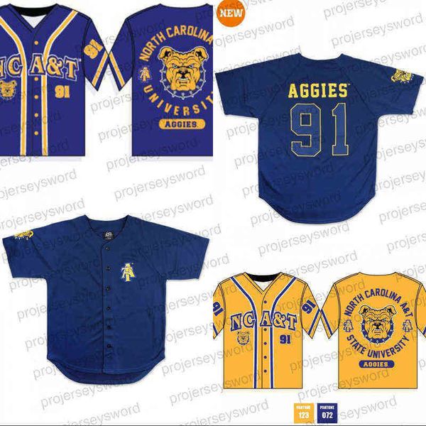 

Mens North Carolina A&T University Baseball Jersey Custom Any Name Number Stitched College Apparel Big & Tall, Blue
