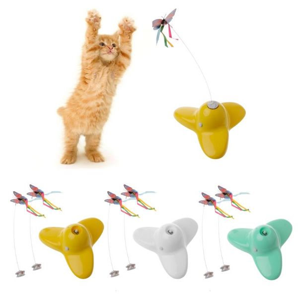 

electric rotating butterfly cat toys two flashing interactive teaser toy t8we