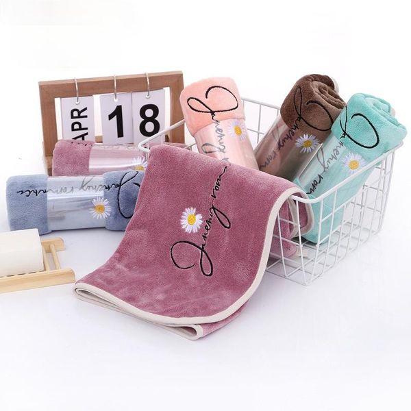 

towel small daisy embroidery superfine fiber absorbent large face/bath thick soft bathroom towels comfortable beach