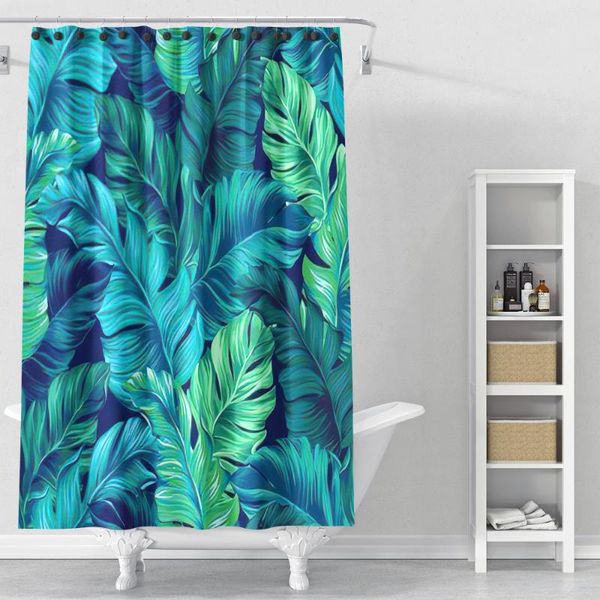 

shower curtains 3d print tropical plants leaf curtain waterproof bathroom painting bath polyester fabric