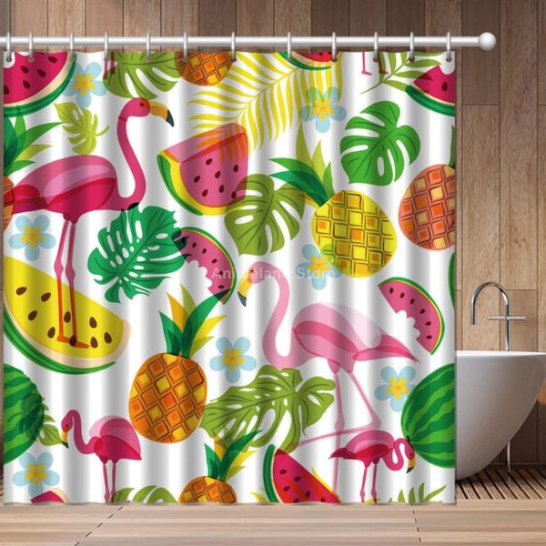 

shower curtains cartoon leaf flower flamingo 3d print curtain bathroom set with waterproof hook bath kids african funny