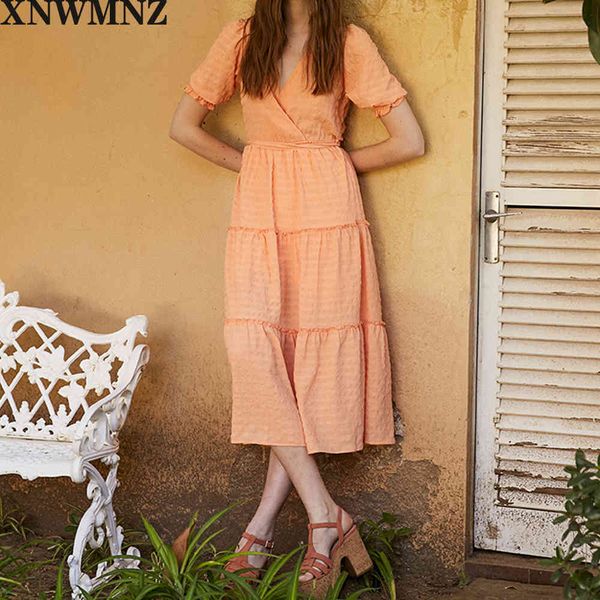 

vintage women elegant ruffled midi dress summer fashion ladies soft high waist beach dress party holiday a-line dress za 210510, Black;gray